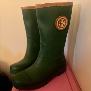 Tory Burch Green Mid-calf Rainboots!
